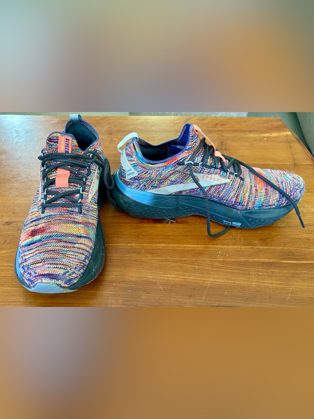 9M Brooks Glycerin Stealthfit 21 Multicolor Hand spun Knit Shoe #1204101B008